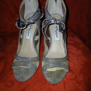 Nina Silver Glitter Women's Heels